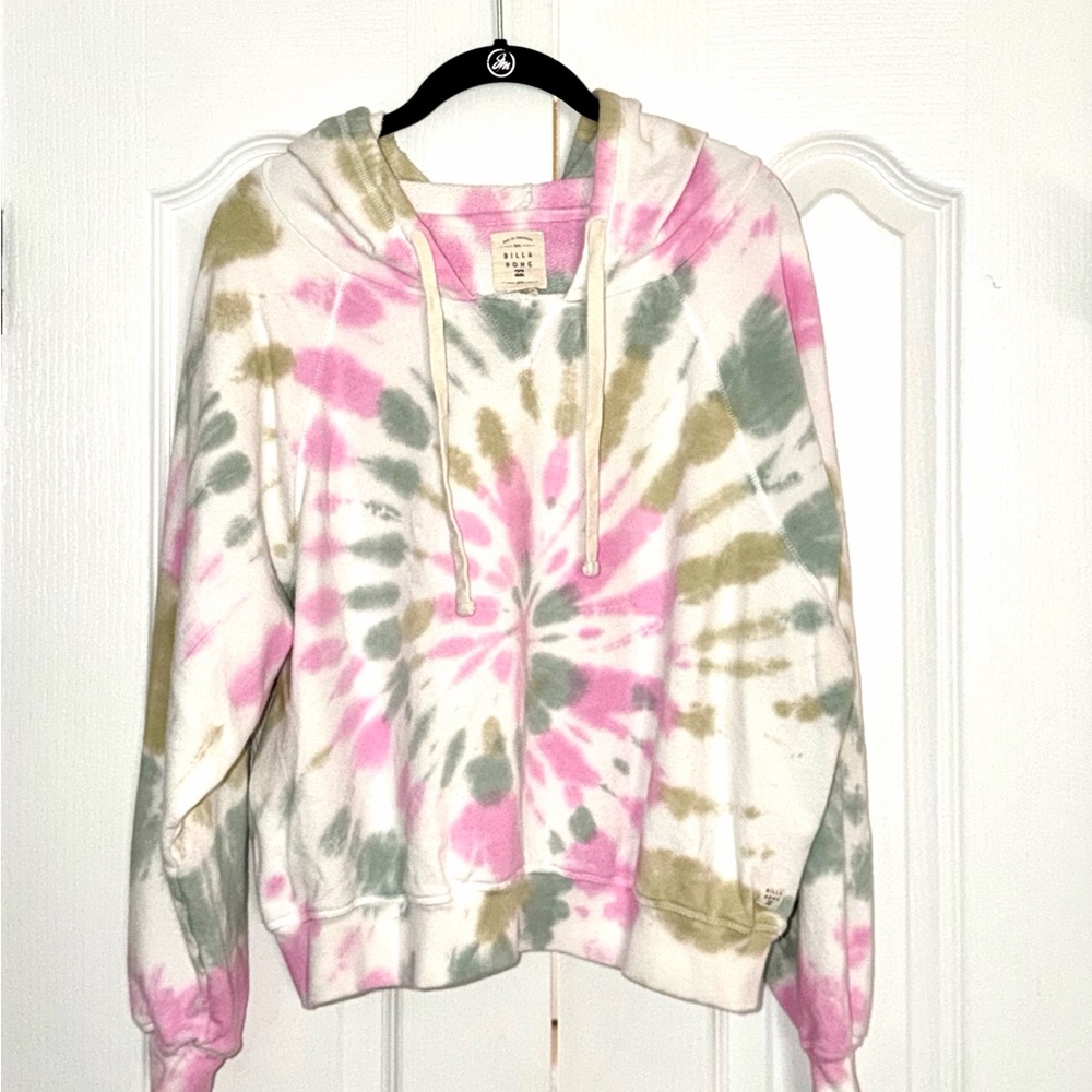 Billabong Tie-Dye Hoodie - Pink, Green, and Cream